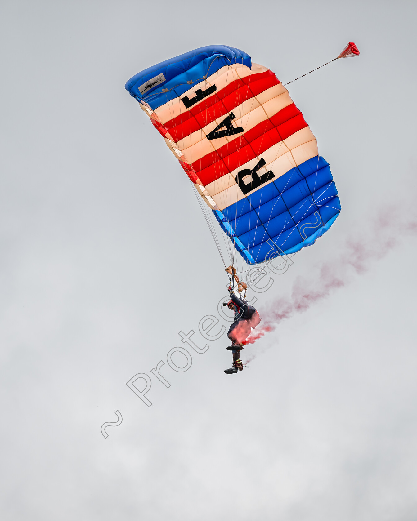 RAF-Parachutist-Coming-in-to-Land